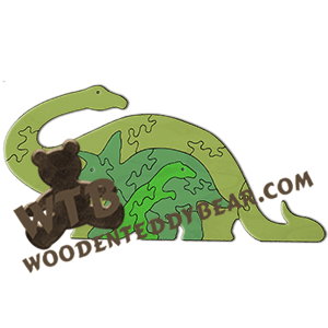 Dino Friends | Fretwork Scroll Saw Pattern | Wooden Teddy Bear