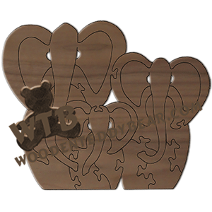 Elephant Family | Fretwork Scroll Saw Pattern | Wooden Teddy Bear