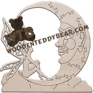 Moon & Fairy ** | Fretwork Scroll Saw Pattern | Wooden Teddy Bear