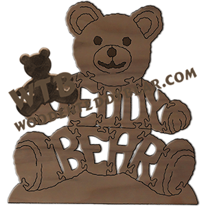 Teddy Bear | Fretwork Scroll Saw Pattern | Wooden Teddy Bear