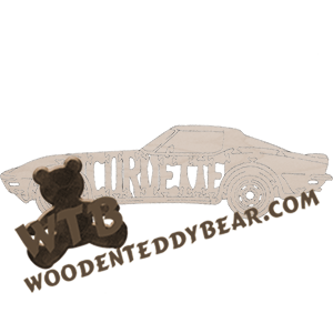 (1970's Chevy) Corvette | Fretwork Scroll Saw Pattern | Wooden Teddy Bear