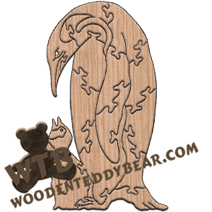 Penguin ** | Fretwork Scroll Saw Pattern | Wooden Teddy Bear