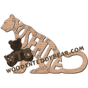 Cats - Yosemite (Mountain Lion) | Fretwork Scroll Saw Pattern | Wooden Teddy Bear