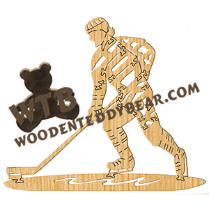 Hockey Puzzle | Fretwork Scroll Saw Pattern | Wooden Teddy Bear