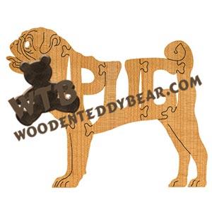 Dogs Pug fretwork scroll saw pattern | The Wooden Teddy Bear