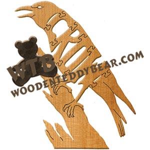 Birds Crow fretwork scroll saw pattern | The Wooden Teddy Bear