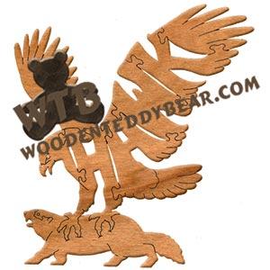 Birds Hawk w/prey fretwork scroll saw pattern | The Wooden Teddy Bear