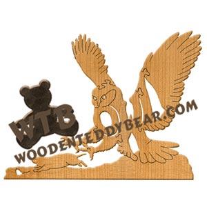 Birds Owl with prey fretwork scroll saw pattern | The Wooden Teddy Bear