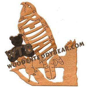 Birds Redtail Hawk fretwork scroll saw pattern | The Wooden Teddy Bear
