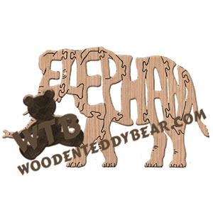Animals Elephant Standing fretwork scroll saw pattern | The Wooden Teddy Bear