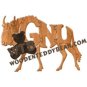 Animals Gnu fretwork scroll saw pattern | The Wooden Teddy Bear