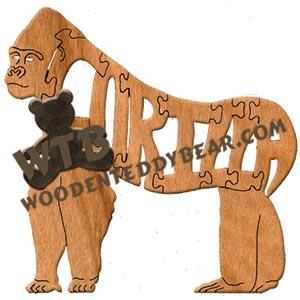 Animals Gorilla standing fretwork scroll saw pattern | The Wooden Teddy Bear