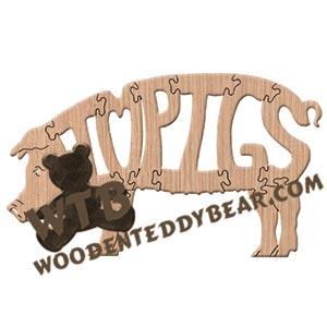 Animals I Love Pigs fretwork scroll saw pattern | The Wooden Teddy Bear