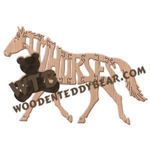 Horses I Love Horses fretwork scroll saw pattern | The Wooden Teddy Bear