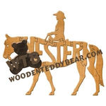 Horses Western with Rider fretwork scroll saw pattern | The Wooden Teddy Bear