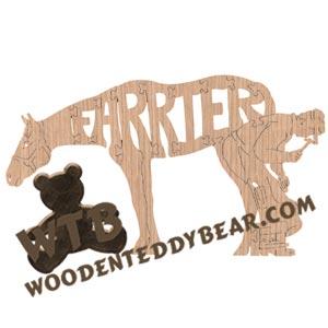 Horses Farrier #1 with horse fretwork scroll saw pattern | The Wooden Teddy Bear