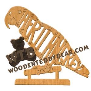 Birds African Grey fretwork scroll saw pattern | The Wooden Teddy Bear