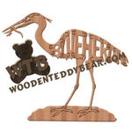 Birds Blue Heron fretwork scroll saw pattern | The Wooden Teddy Bear