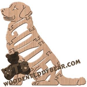 Dogs Golden Retriever sitting fretwork scroll saw pattern | The Wooden Teddy Bear