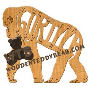 Animals Gorilla walking fretwork scroll saw pattern | The Wooden Teddy Bear