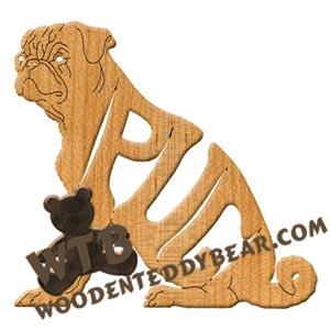 Ornament Pug sitting fretwork scroll saw patterns | The Wooden Teddy Bear