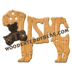 Ornament English Bulldog USMC fretwork scroll saw patterns | The Wooden Teddy Bear