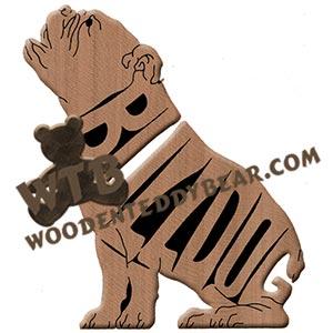 Ornament English Bulldog Sitting fretwork scroll saw patterns | The Wooden Teddy Bear