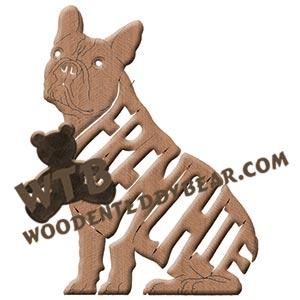 Ornament Frenchie Bulldog sitting fretwork scroll saw patterns | The Wooden Teddy Bear