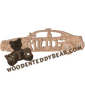 Police Car fretwork scroll saw pattern | The Wooden Teddy Bear