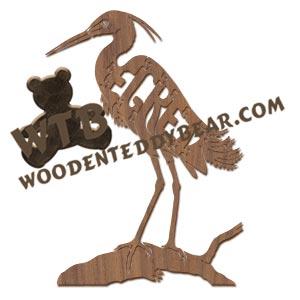 Birds Common Egret fretwork scroll saw pattern | The Wooden Teddy Bear
