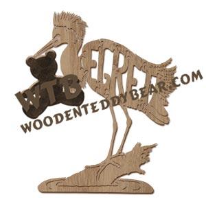 Birds Snowy Egret fretwork scroll saw pattern | The Wooden Teddy Bear