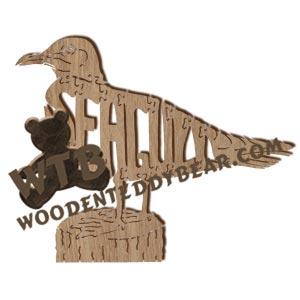 Birds Seagull Standing fretwork scroll saw pattern | The Wooden Teddy Bear