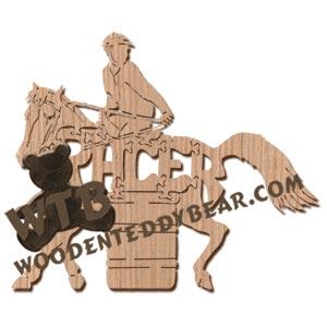 Horses Barrel Racer fretwork scroll saw pattern | The Wooden Teddy Bear