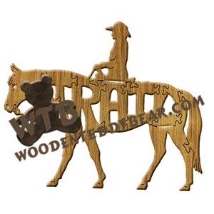 Horses Trail Rider fretwork scroll saw pattern | The Wooden Teddy Bear