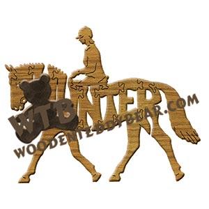 Horses Hunter on Horseback fretwork scroll saw pattern | The Wooden Teddy Bear