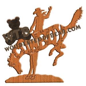 Horses Rodeo Cowboy fretwork scroll saw pattern | The Wooden Teddy Bear