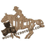 Horses Cowgirl Up fretwork scroll saw pattern | The Wooden Teddy Bear