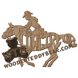 Horses Cowgirl Up fretwork scroll saw pattern | The Wooden Teddy Bear