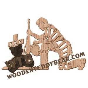 Soldier Moment of Silence fretwork scroll saw pattern | The Wooden Teddy Bear