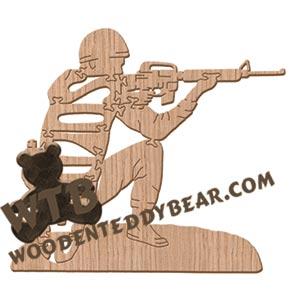 Soldier Kneeling fretwork scroll saw pattern | The Wooden Teddy Bear