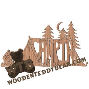 Camping fretwork scroll saw pattern | The Wooden Teddy Bear