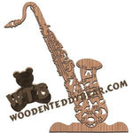 Saxophone (#1) fretwork scroll saw pattern | The Wooden Teddy Bear