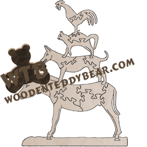 Animal Stack | Fretwork Scroll Saw Pattern | Wooden Teddy Bear
