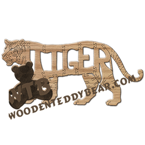 Tiger - detailed | Fretwork Scroll Saw Pattern | Wooden Teddy Bear