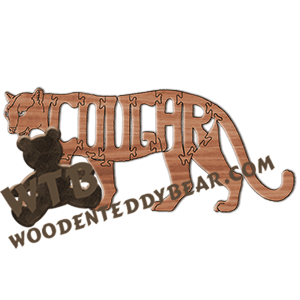 Cougar (walking) | Fretwork Scroll Saw Pattern | Wooden Teddy Bear