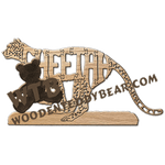 Cheetah (running) - detailed | Fretwork Scroll Saw Pattern | Wooden Teddy Bear