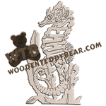 Seahorse - detailed | Fretwork Scroll Saw Pattern | Wooden Teddy Bear