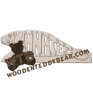 Manatee - detailed | Fretwork Scroll Saw Pattern | Wooden Teddy Bear
