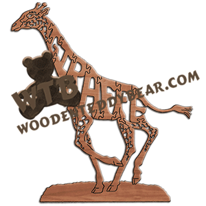 Giraffe (running) - detailed | Fretwork Scroll Saw Pattern | Wooden Teddy Bear