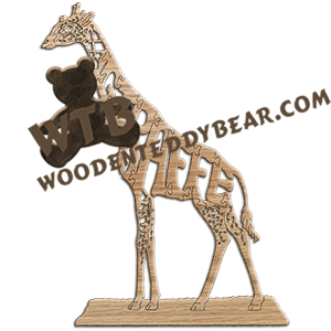 Giraffe (standing) - detailed | Fretwork Scroll Saw Pattern | Wooden Teddy Bear